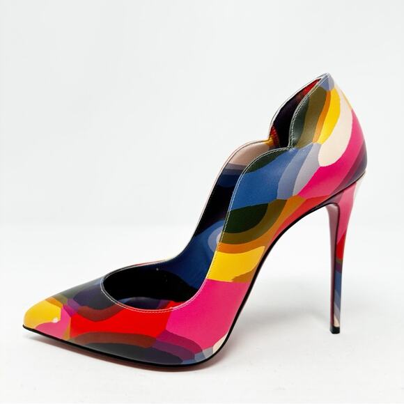 Christian Louboutin Hot Chick 100 Printed Leather Pumps Size 39 - Picture 11 of 16